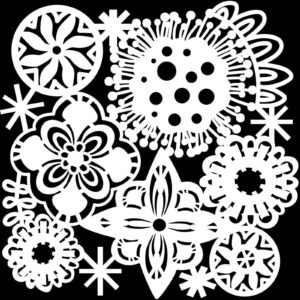Sjabloon Festive Flowers, 30 x 30 cm