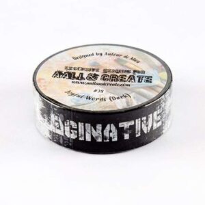 Washi tape Joyful words (donker) - 15mm