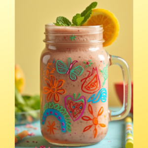 Vakantieworkshop 29 april: fruit milkshakes in een versierd glas